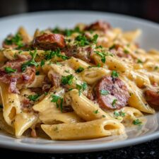 Creamy 25-Minute Kielbasa Pasta with Dijon Sauce