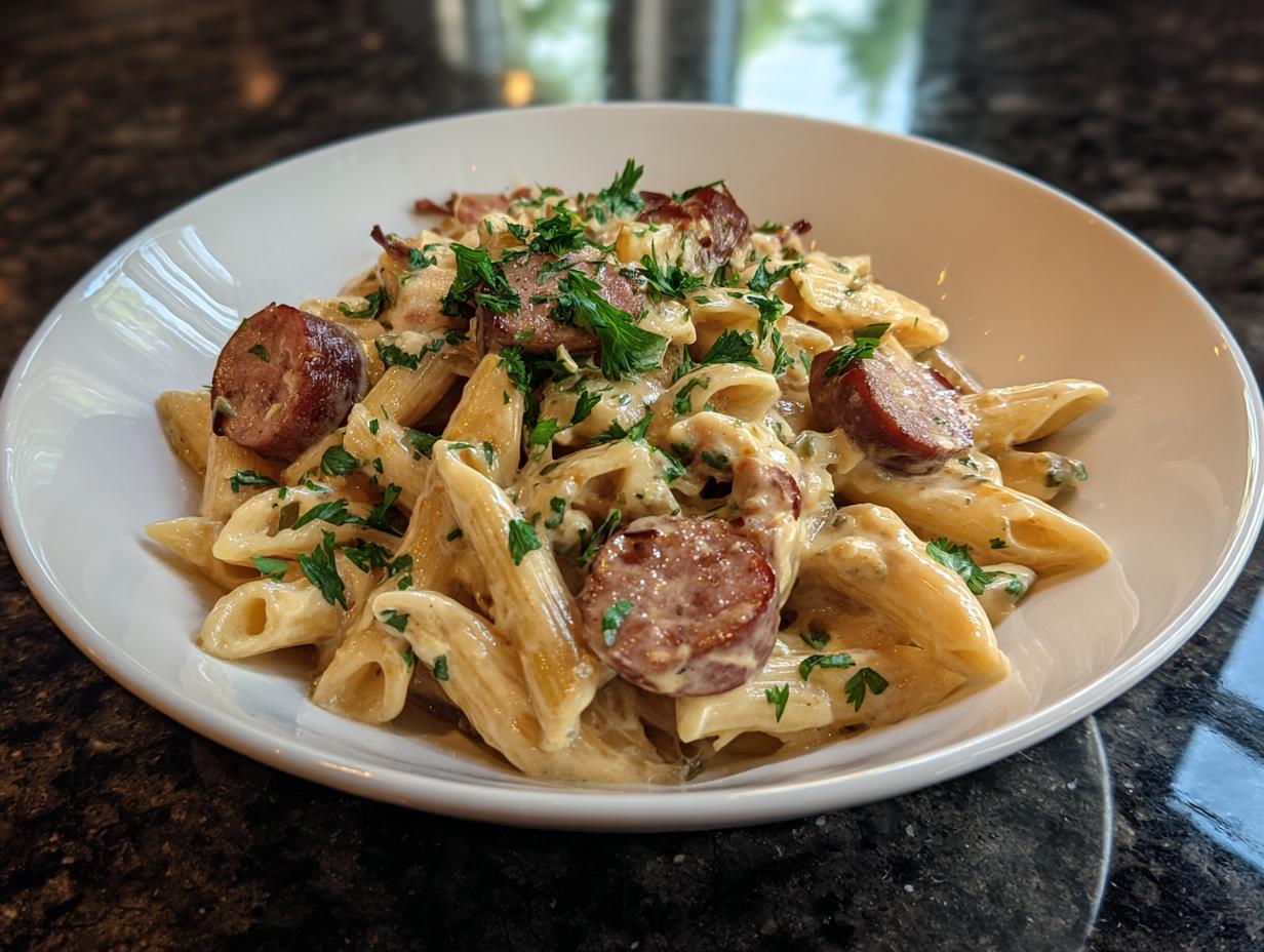 Kielbasa Pasta with Dijon Cream Sauce - detail 3