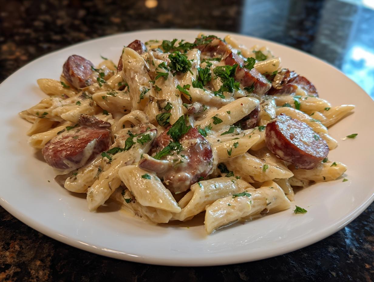 Kielbasa Pasta with Dijon Cream Sauce - detail 4