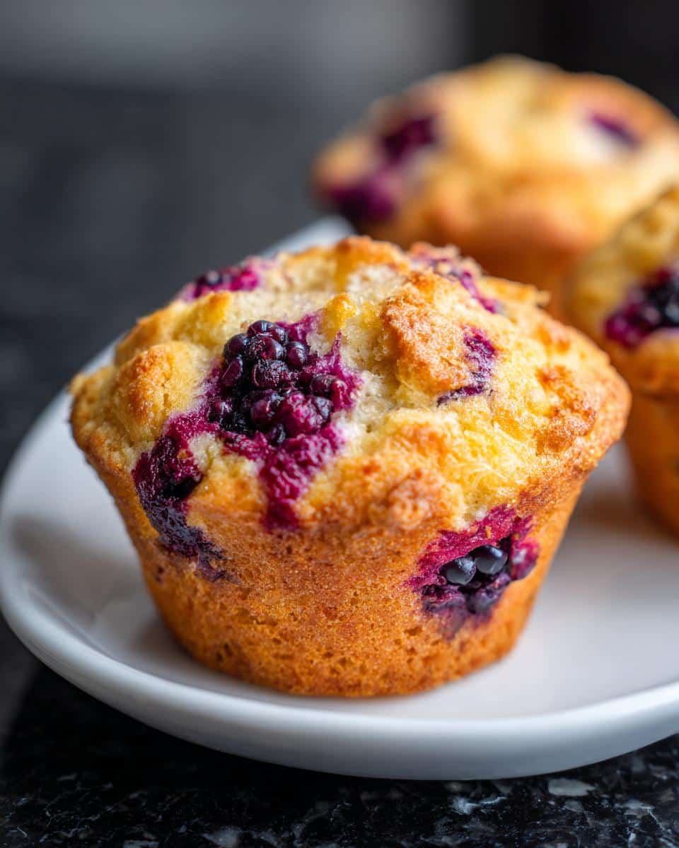 Lemon Blackberry Cornbread Muffins - detail 2