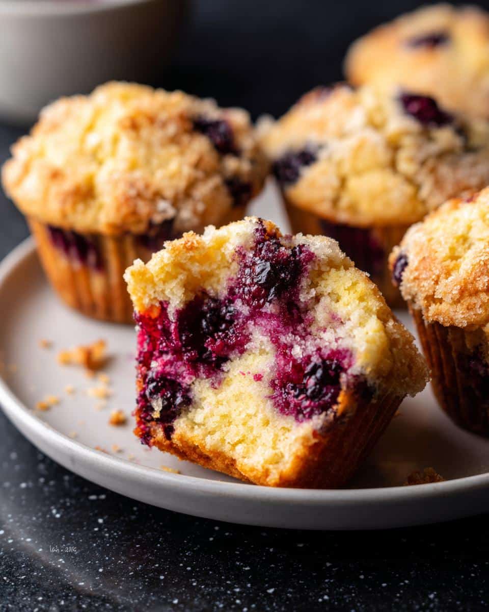 Lemon Blackberry Cornbread Muffins - detail 3