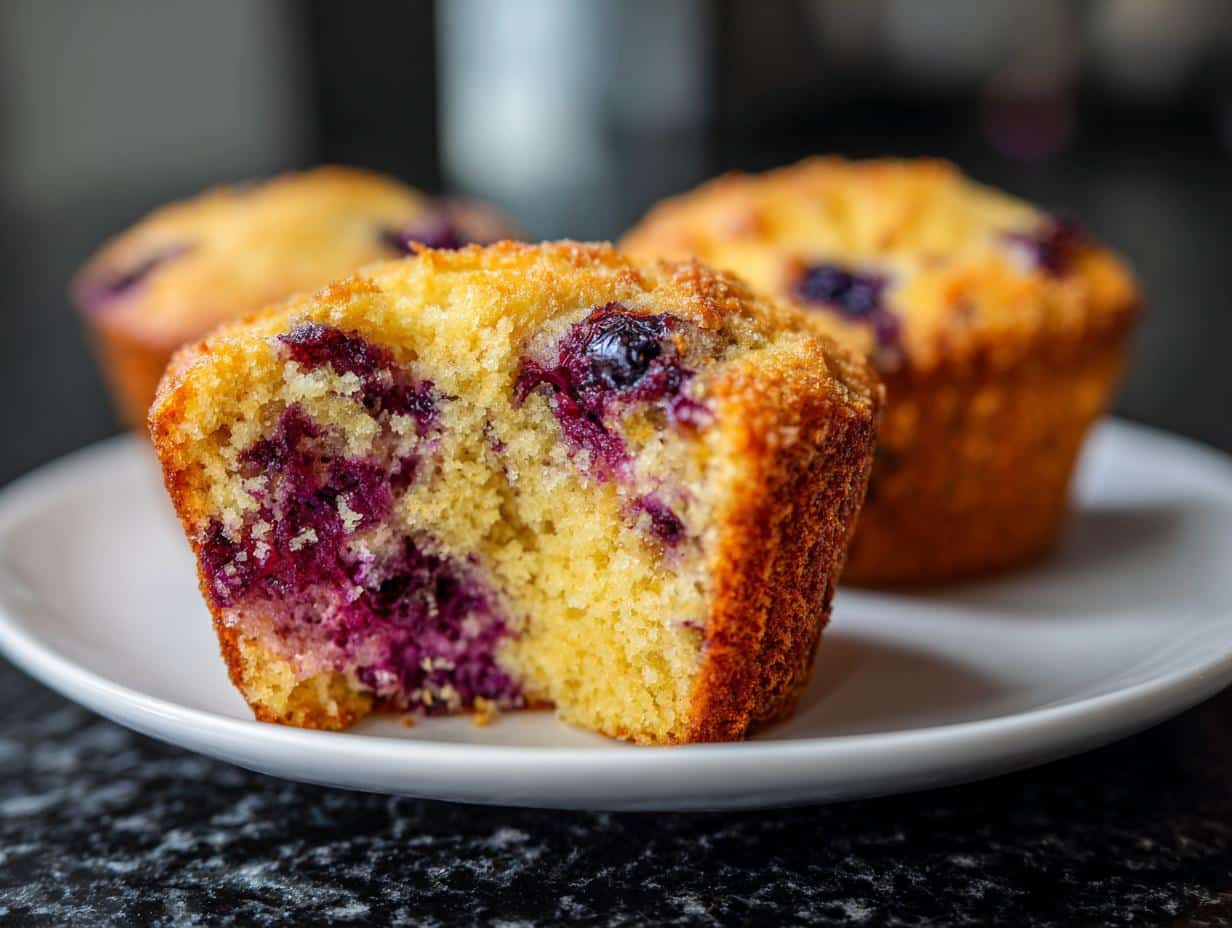 Lemon Blackberry Cornbread Muffins - detail 4