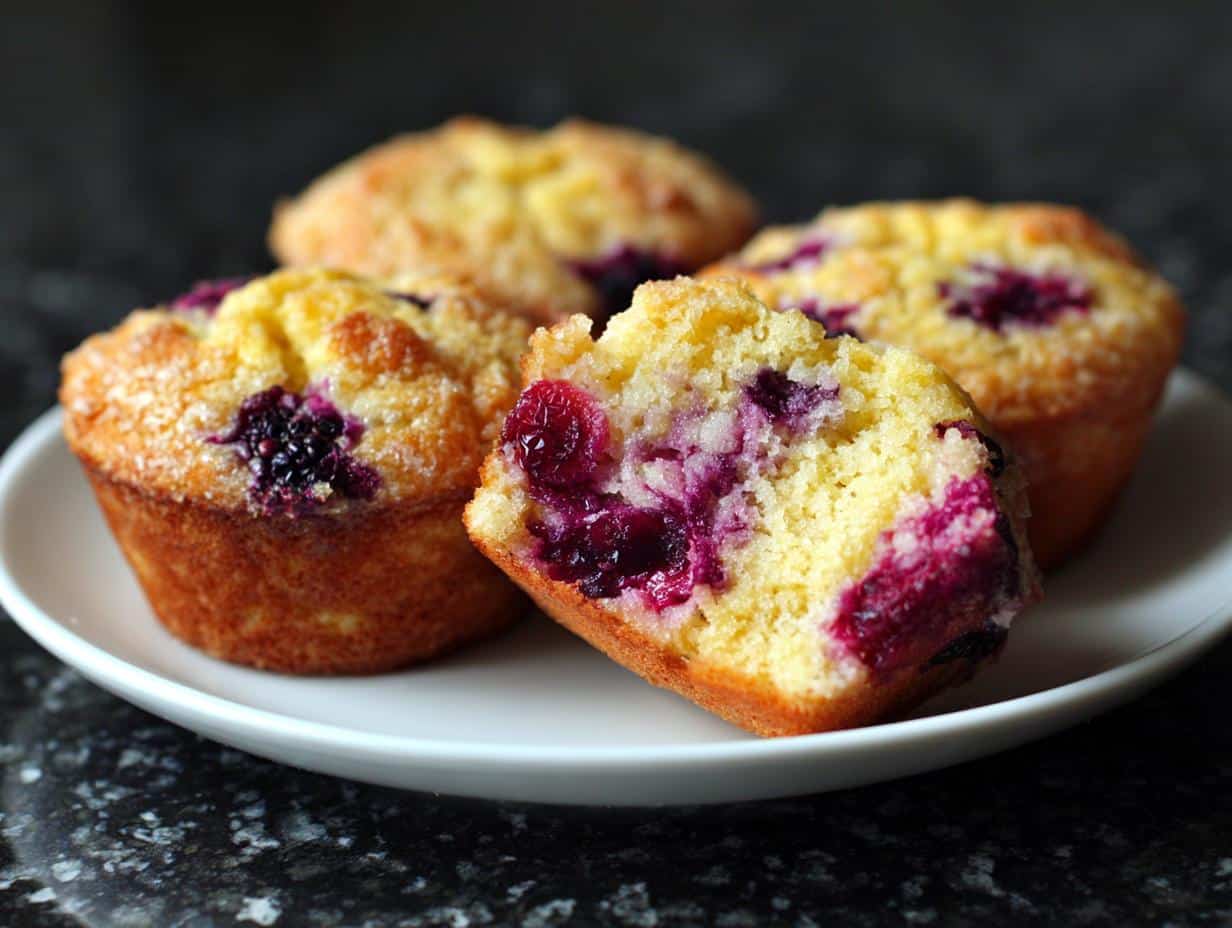 Lemon Blackberry Cornbread Muffins - detail 5