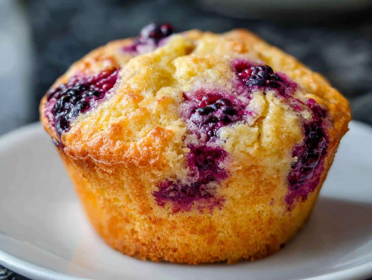 Lemon Blackberry Cornbread Muffins