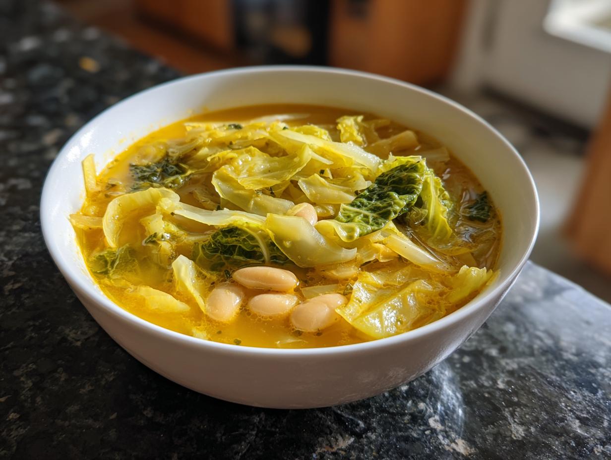 Lemon-Turmeric Cabbage & White Bean Soup