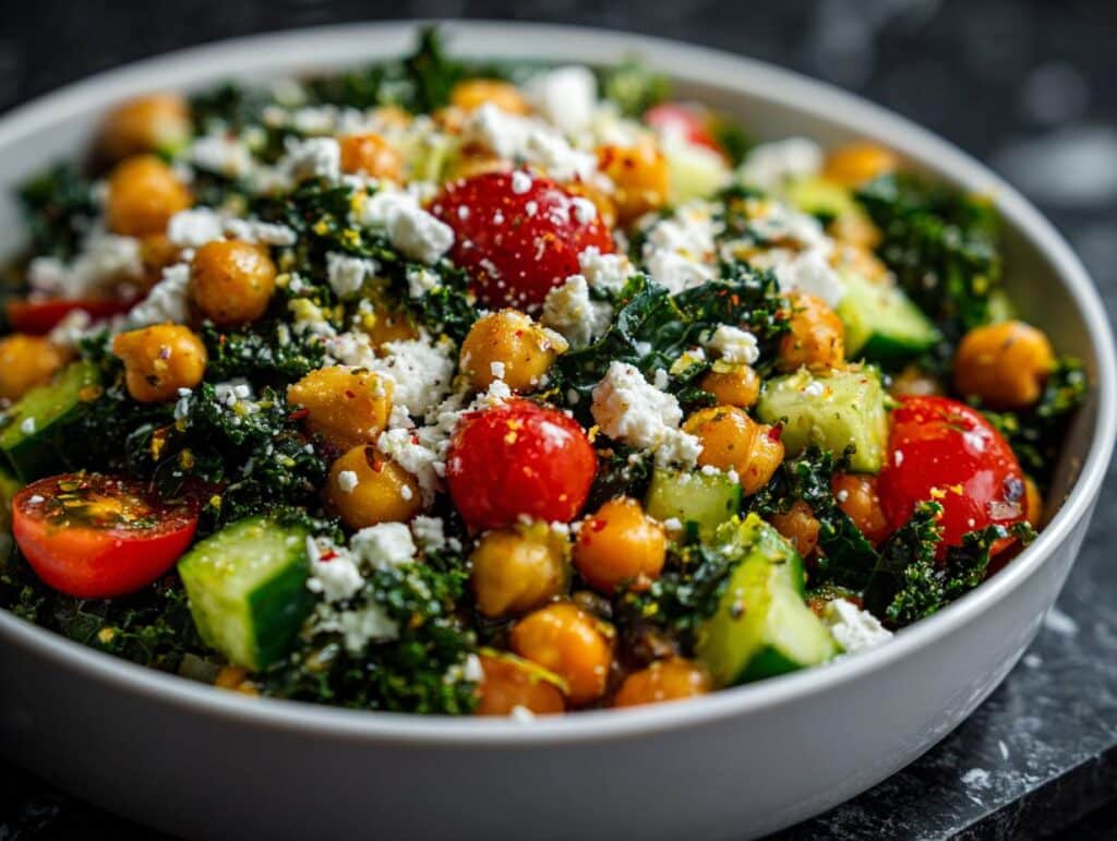 Mediterranean Kale Chickpea Bowl