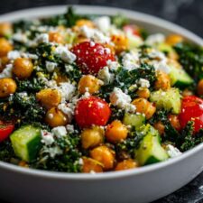 10-Minute Mediterranean Kale Chickpea Bowl Recipe