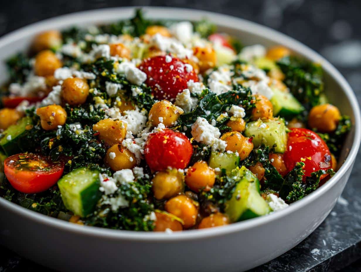 Mediterranean Kale Chickpea Bowl