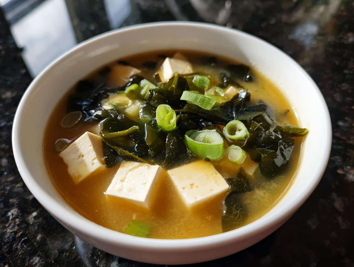Miso Soup with Tofu and Seaweed