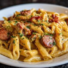 25-Minute Mustardy Kielbasa Pasta That Tastes Like a Hug