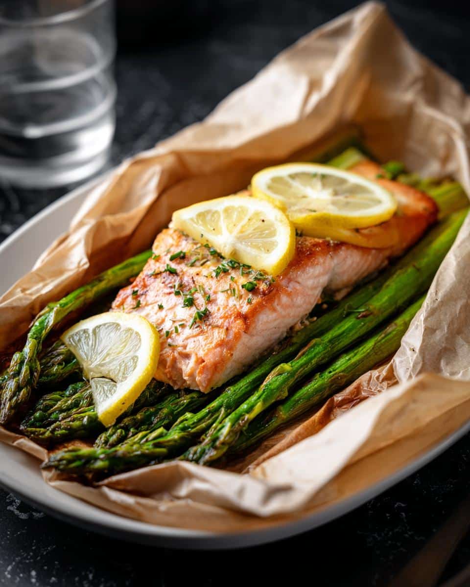 Salmon en Papillote with Asparagus - detail 1