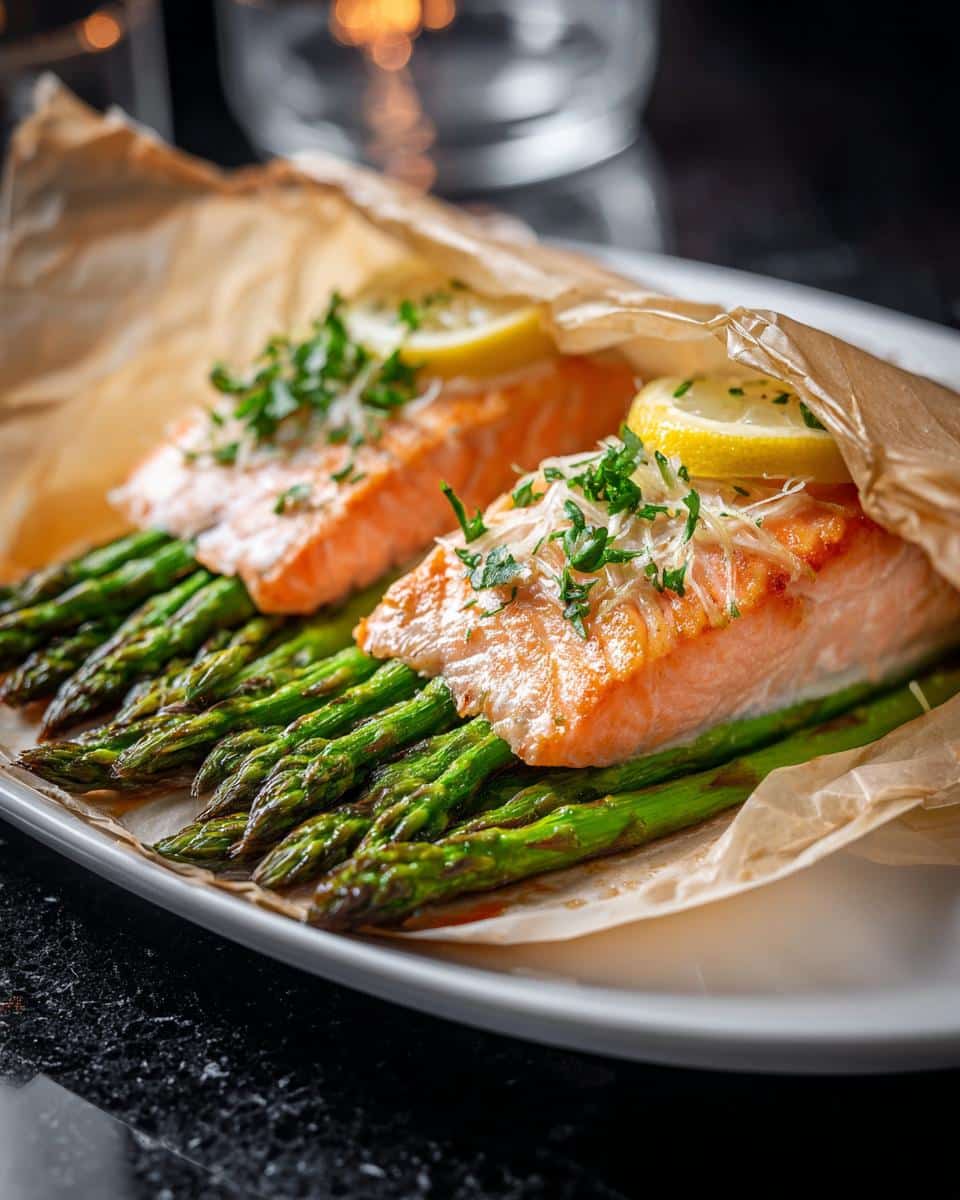 Salmon en Papillote with Asparagus - detail 2