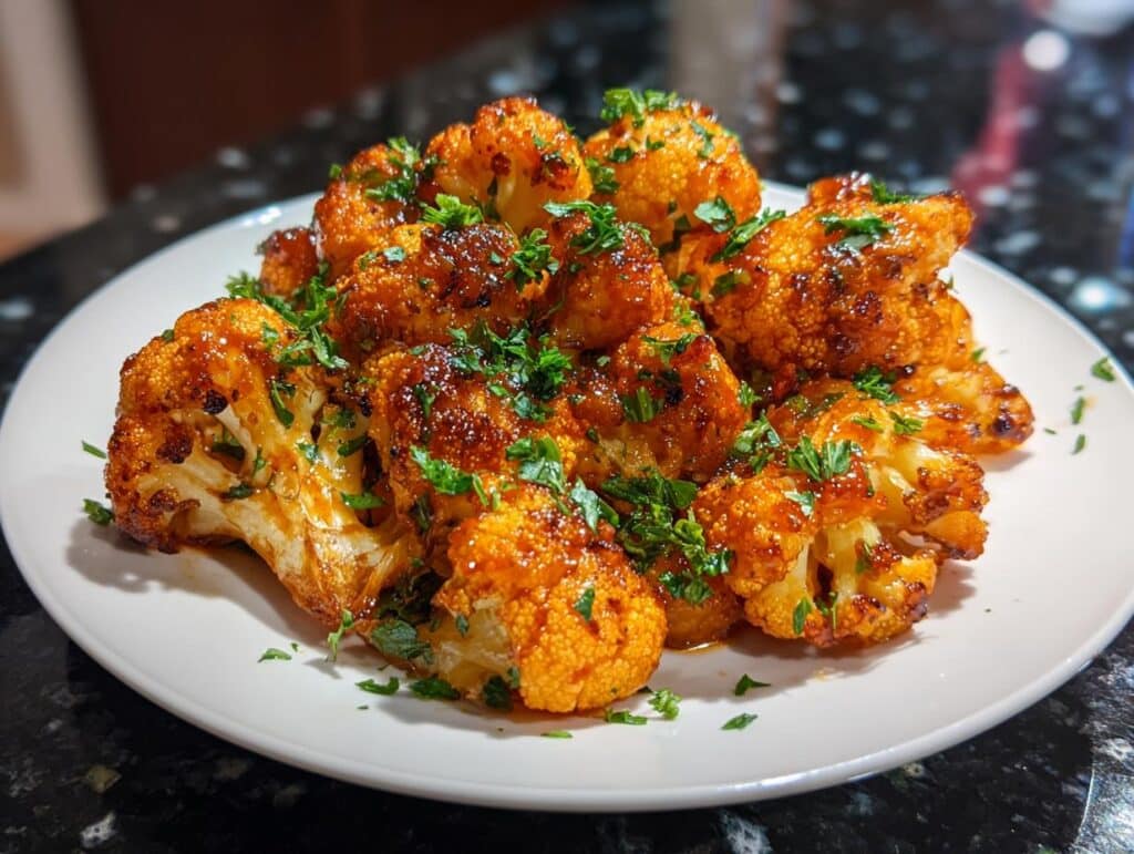 Spicy Honey Roasted Cauliflower