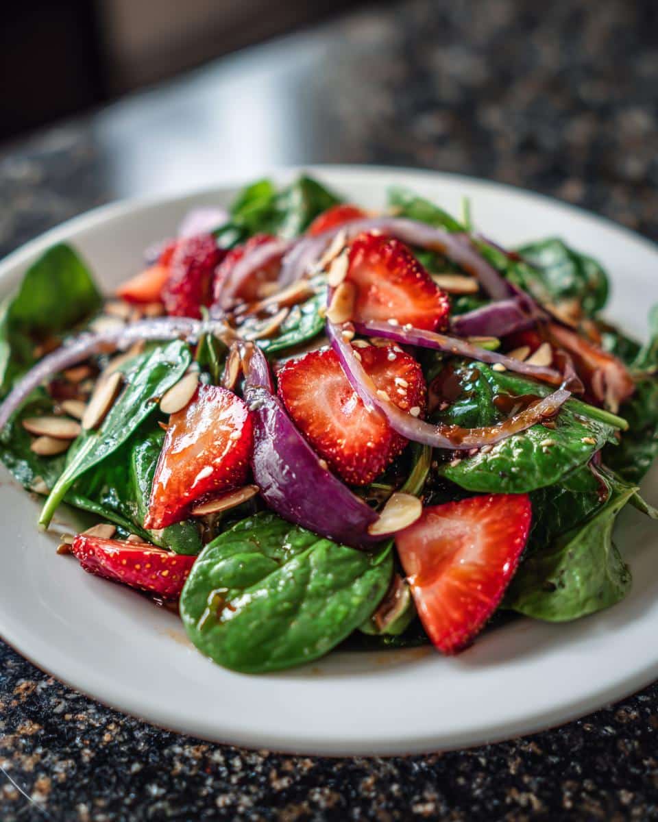 Strawberry Spinach Salad with Balsamic Vinaigrette - detail 2