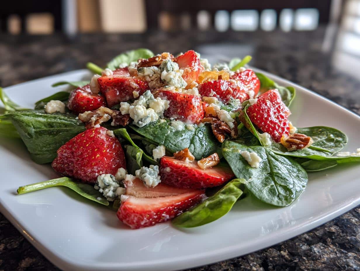 Strawberry Spinach Salad with Blue Cheese - detail 3
