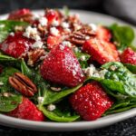 Strawberry Spinach Salad with Feta and Pecans