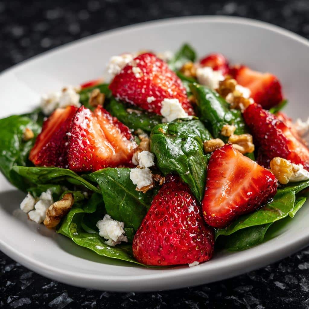 Strawberry Spinach Salad with Goat Cheese - detail 1