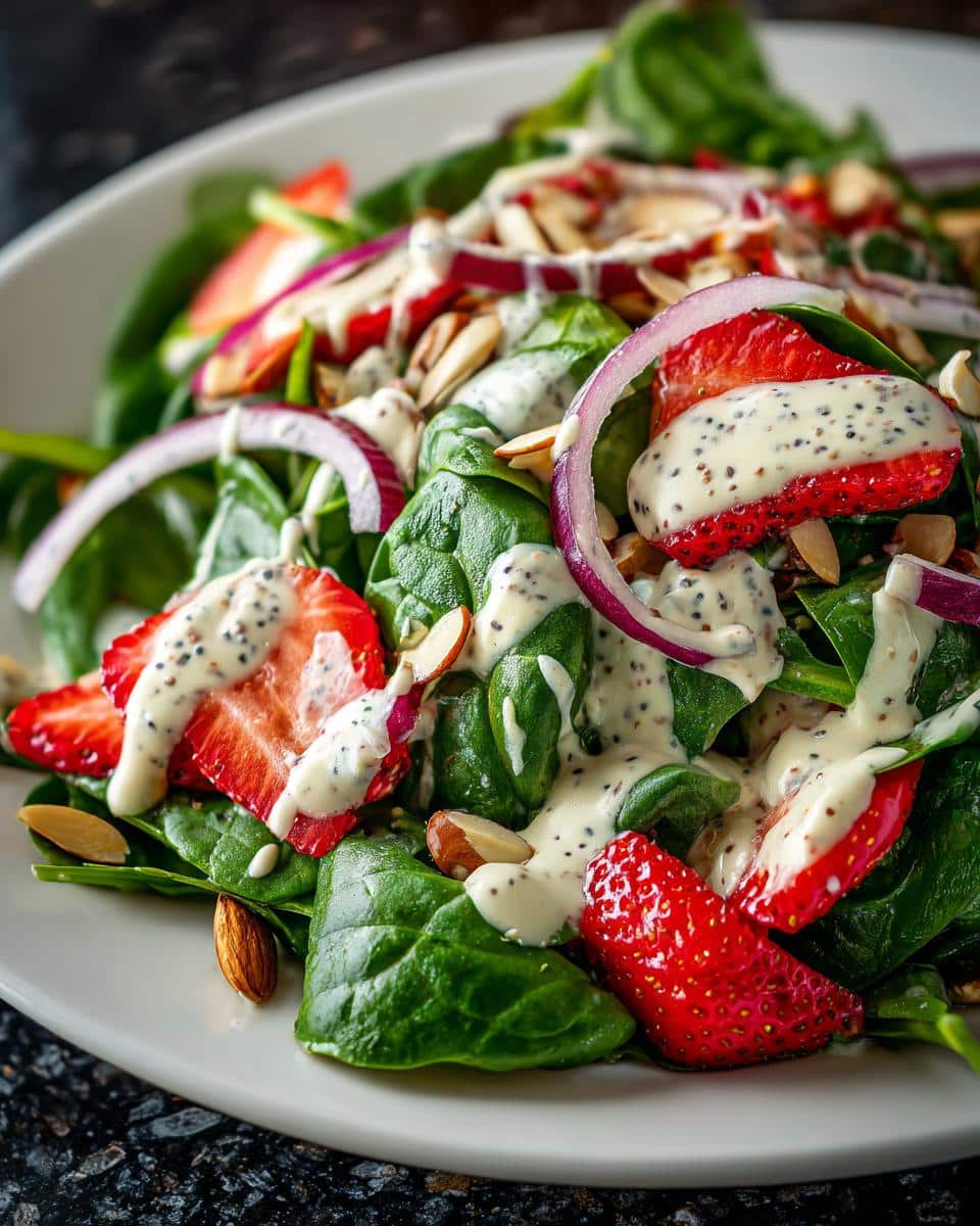 Strawberry Spinach Salad with Poppy Seed Dressing - detail 1