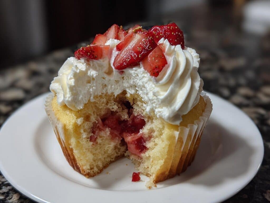 Strawberry shortcake cupcakes