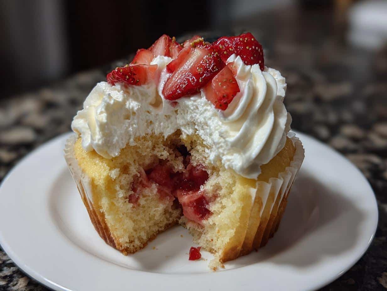 Strawberry shortcake cupcakes