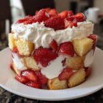 Strawberry shortcake trifle