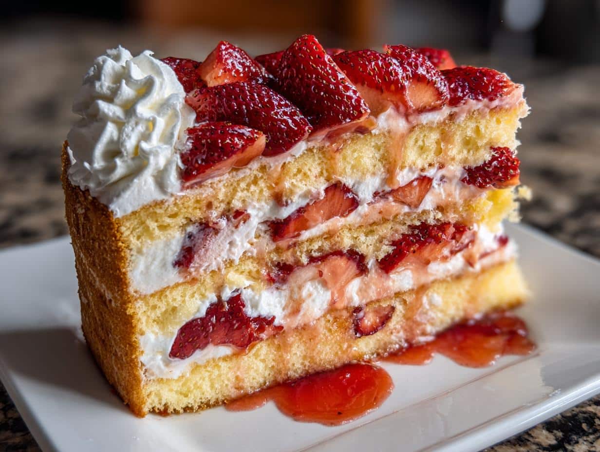 Strawberry shortcake with pound cake - detail 3