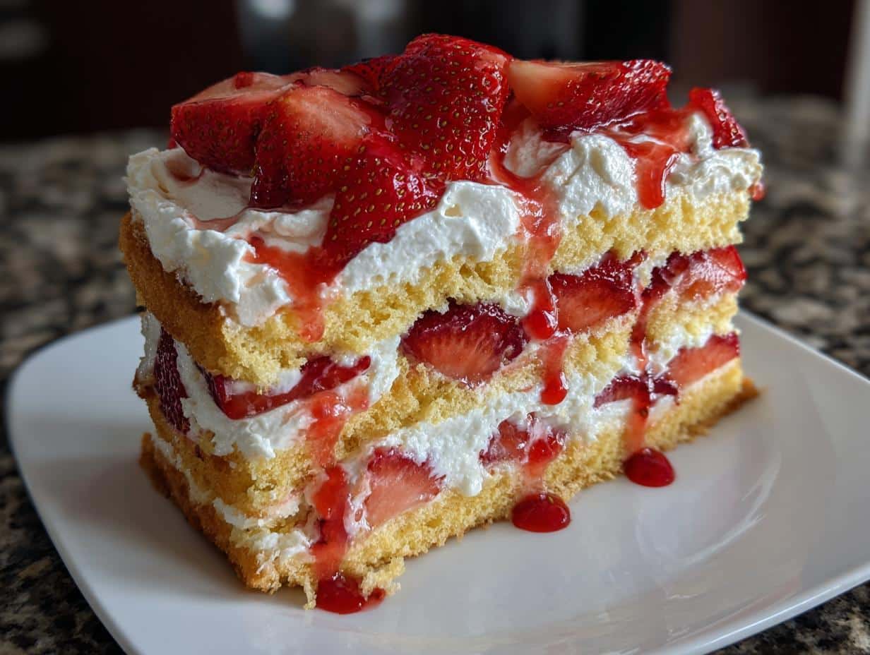 Strawberry shortcake with pound cake - detail 4