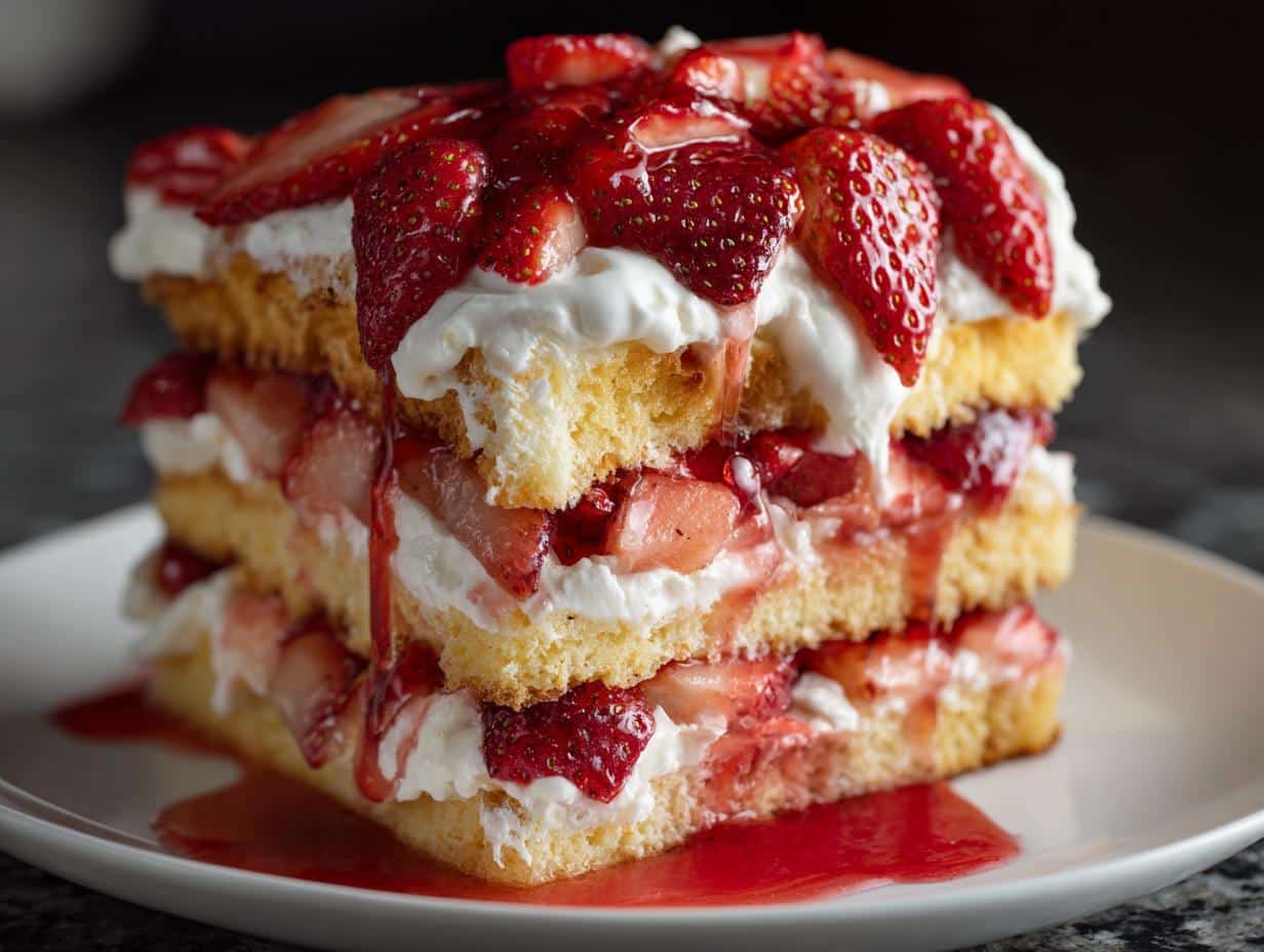 Strawberry shortcake with pound cake