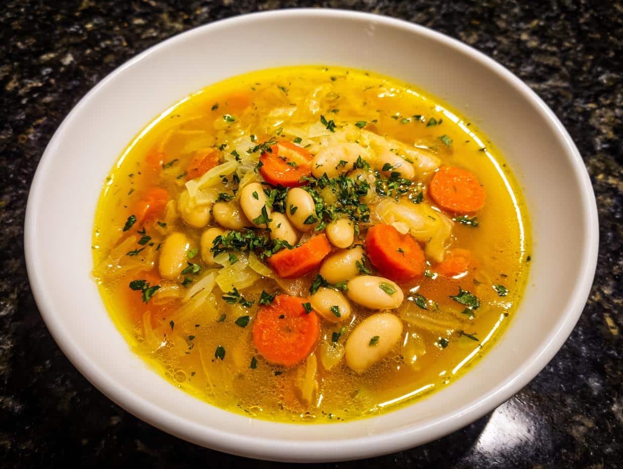 Turmeric White Bean Cabbage Soup
