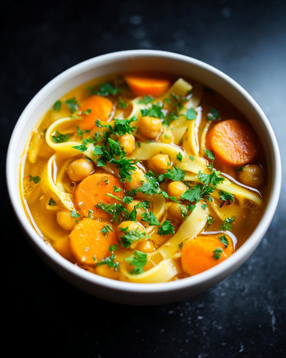 Vegan Chickpea Noodle Soup - detail 2