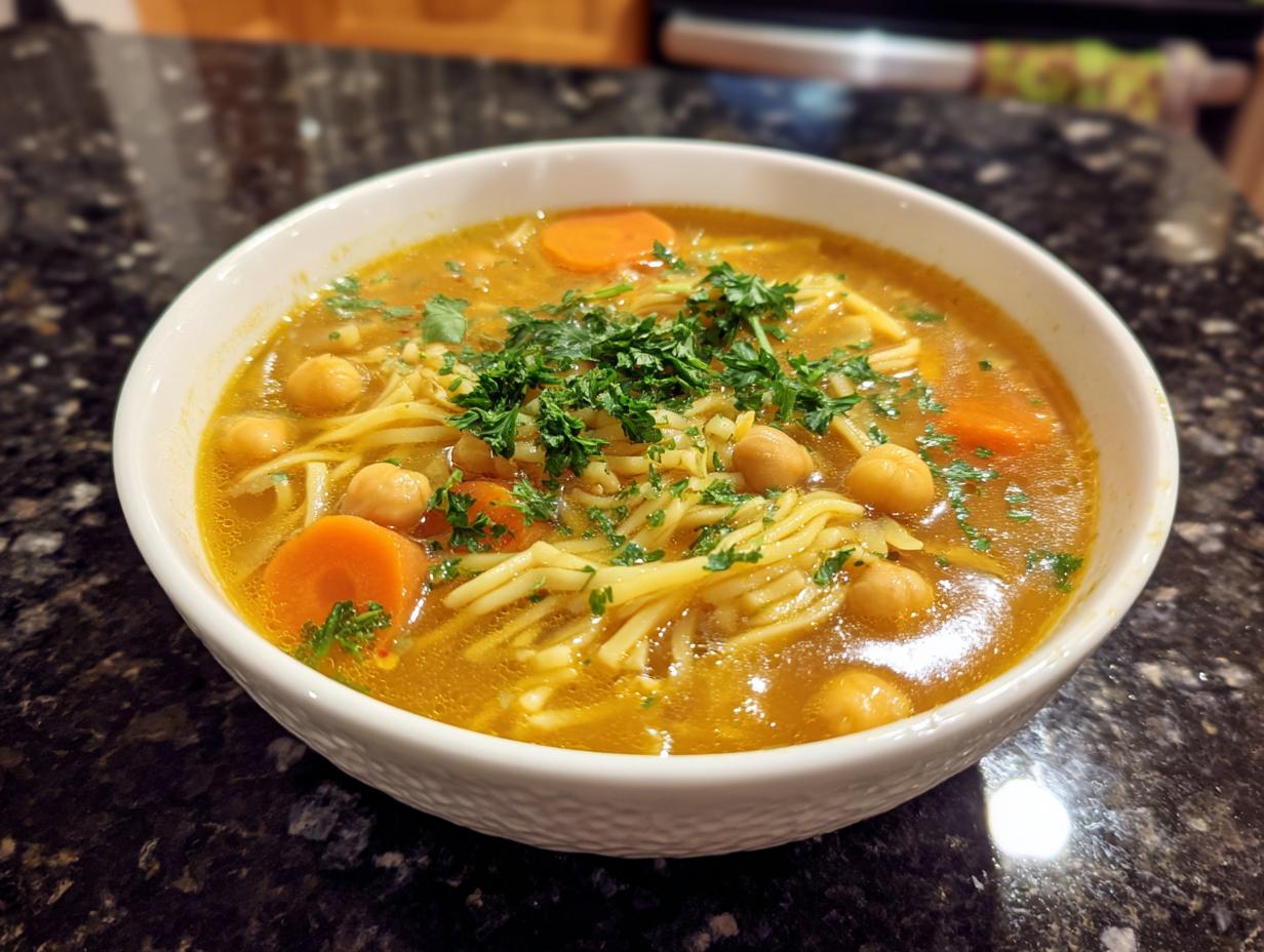 Vegan Chickpea Noodle Soup - detail 4