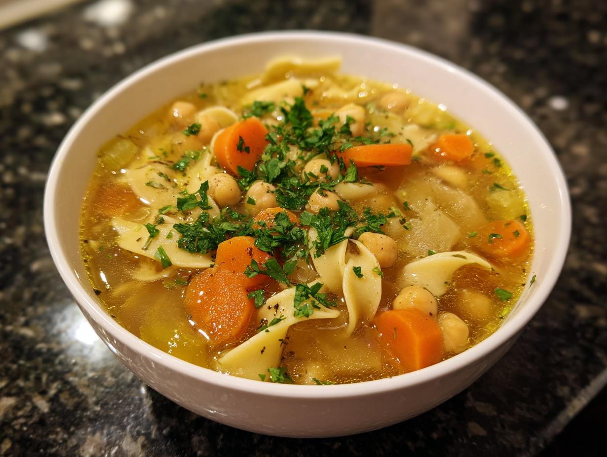 Vegan Chickpea Noodle Soup