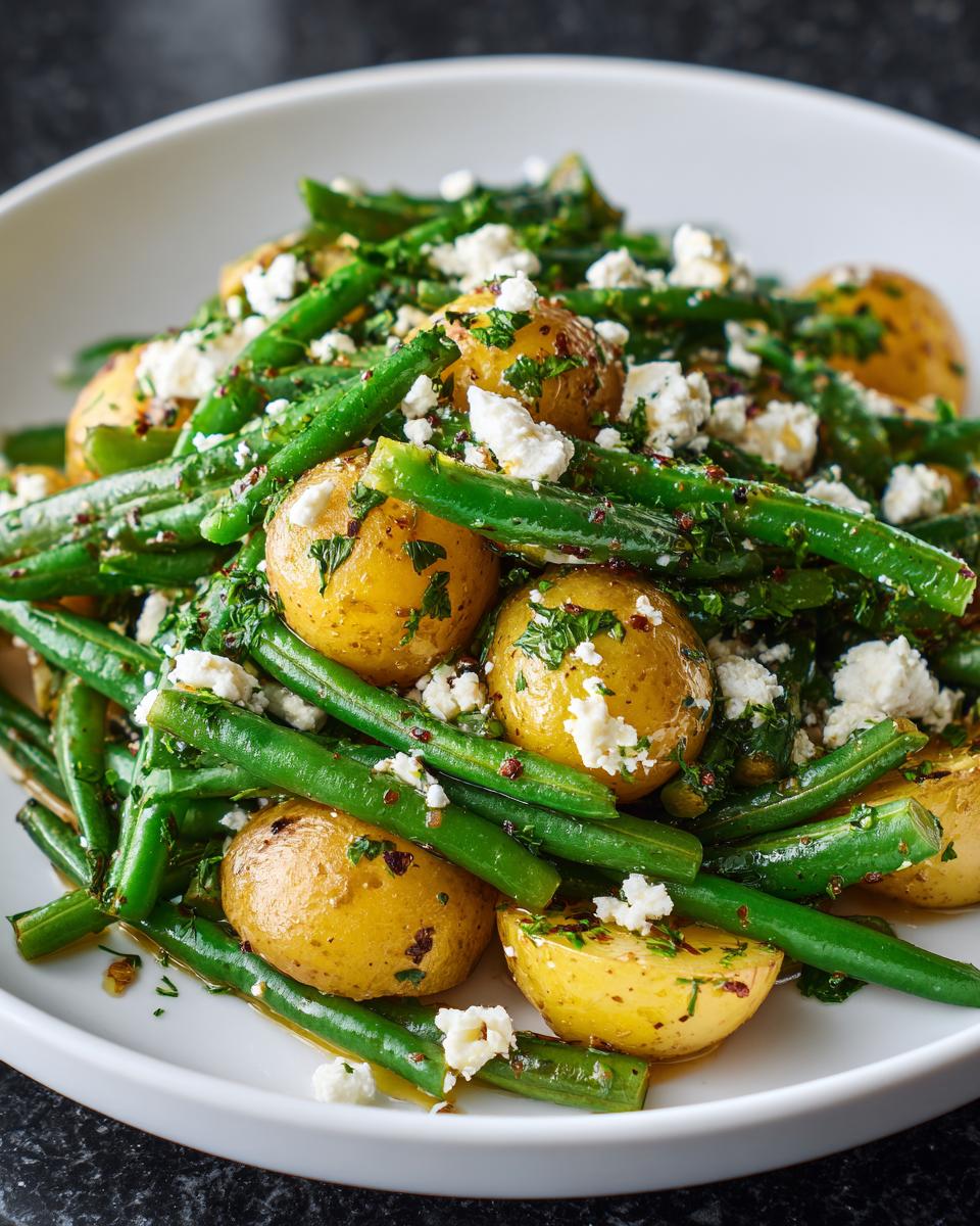 Warm Green Bean Salad with Potatoes and Feta - detail 3