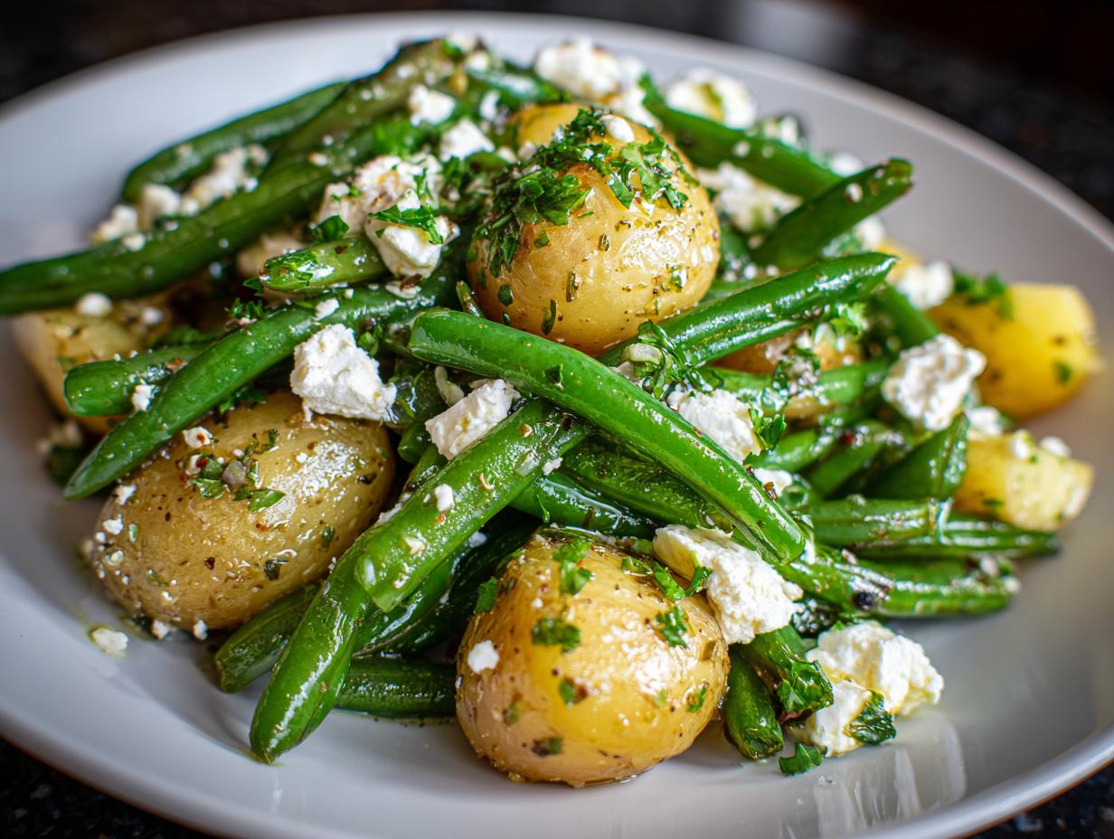 Warm Green Bean Salad with Potatoes and Feta - detail 4