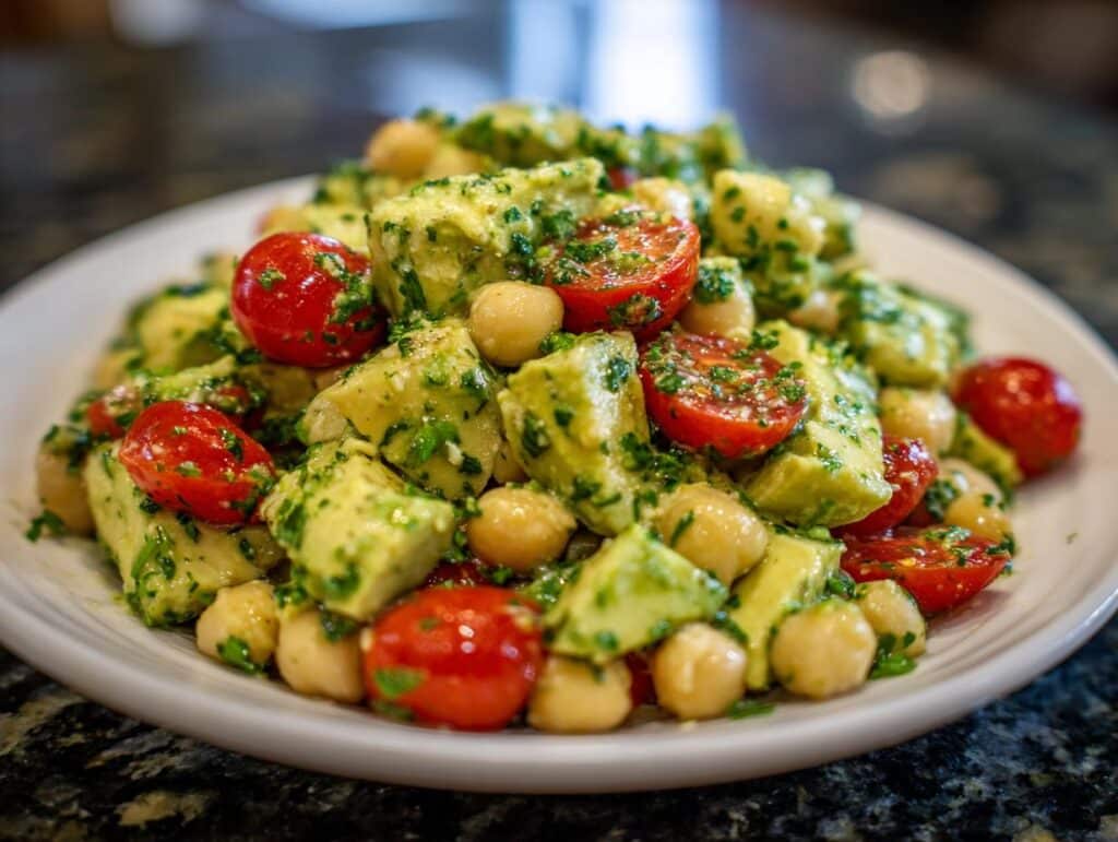Avocado chickpea salad