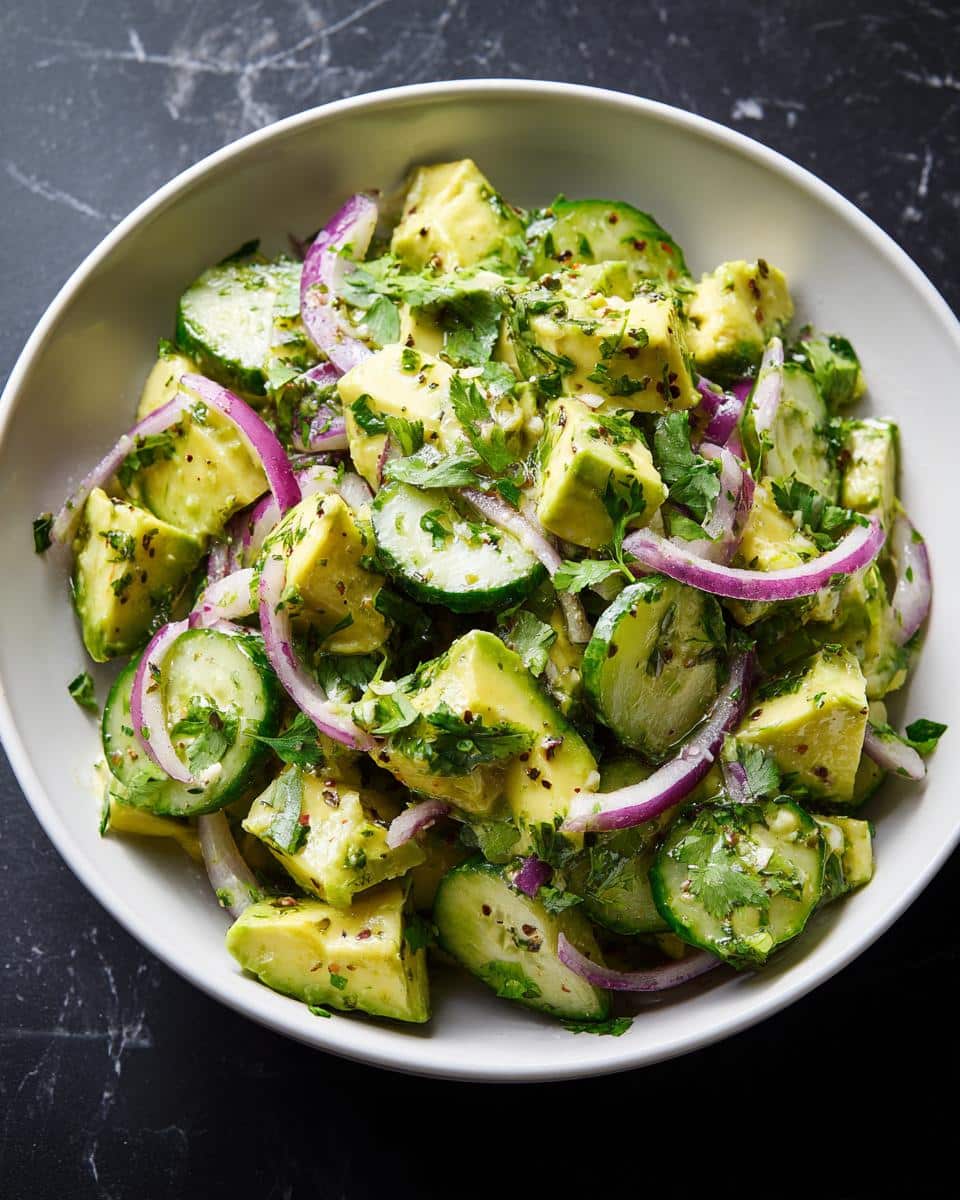 Avocado cucumber salad - detail 1