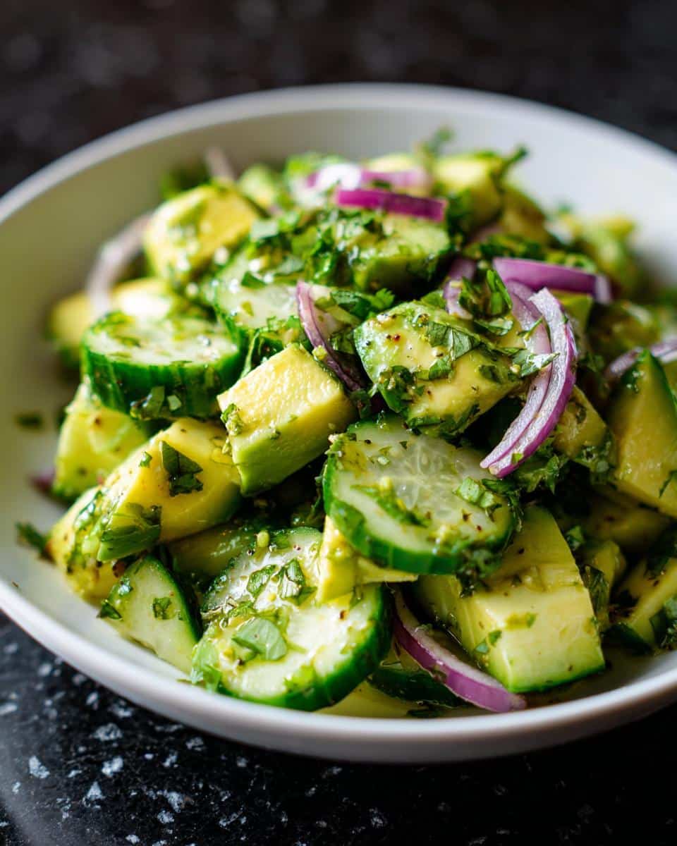 Avocado cucumber salad - detail 2