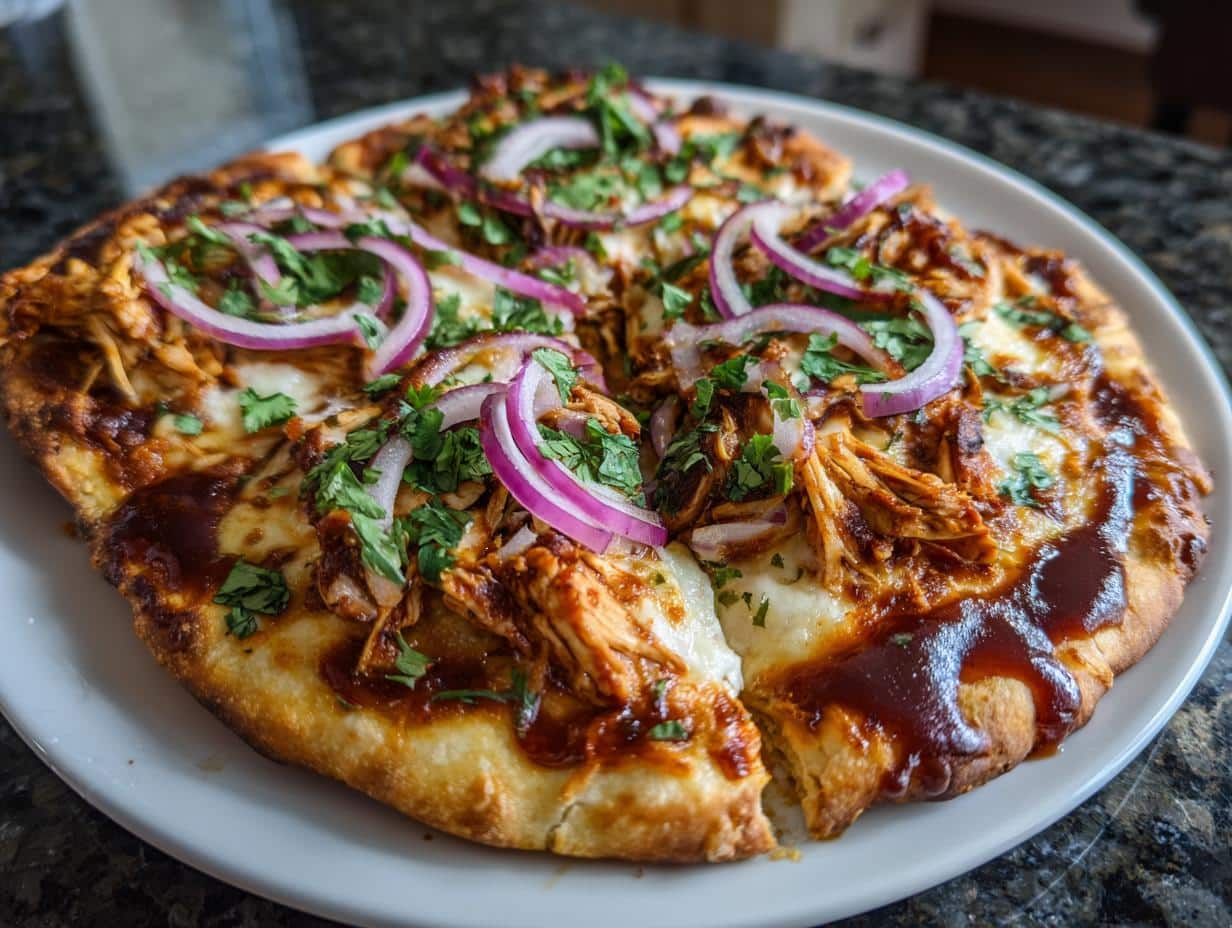 BBQ chicken flatbread