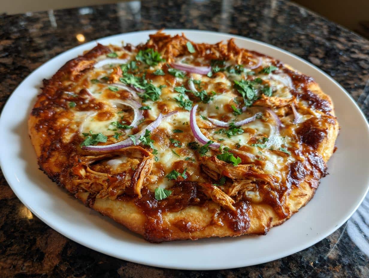 BBQ chicken pizza - detail 1