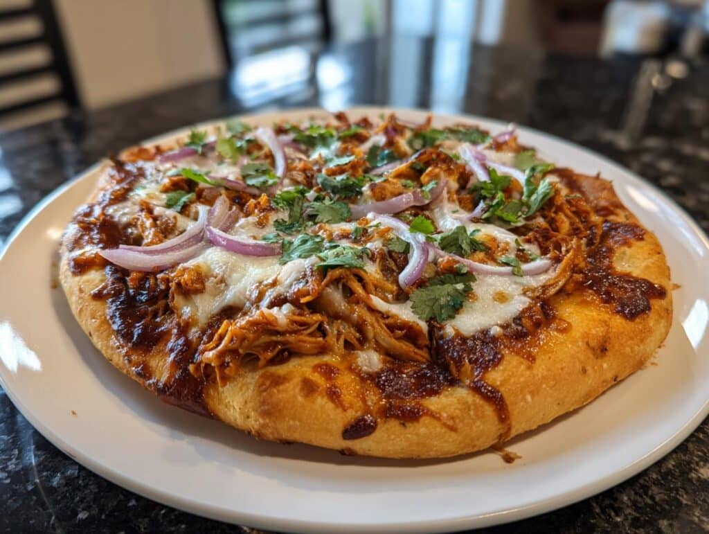 BBQ chicken pizza