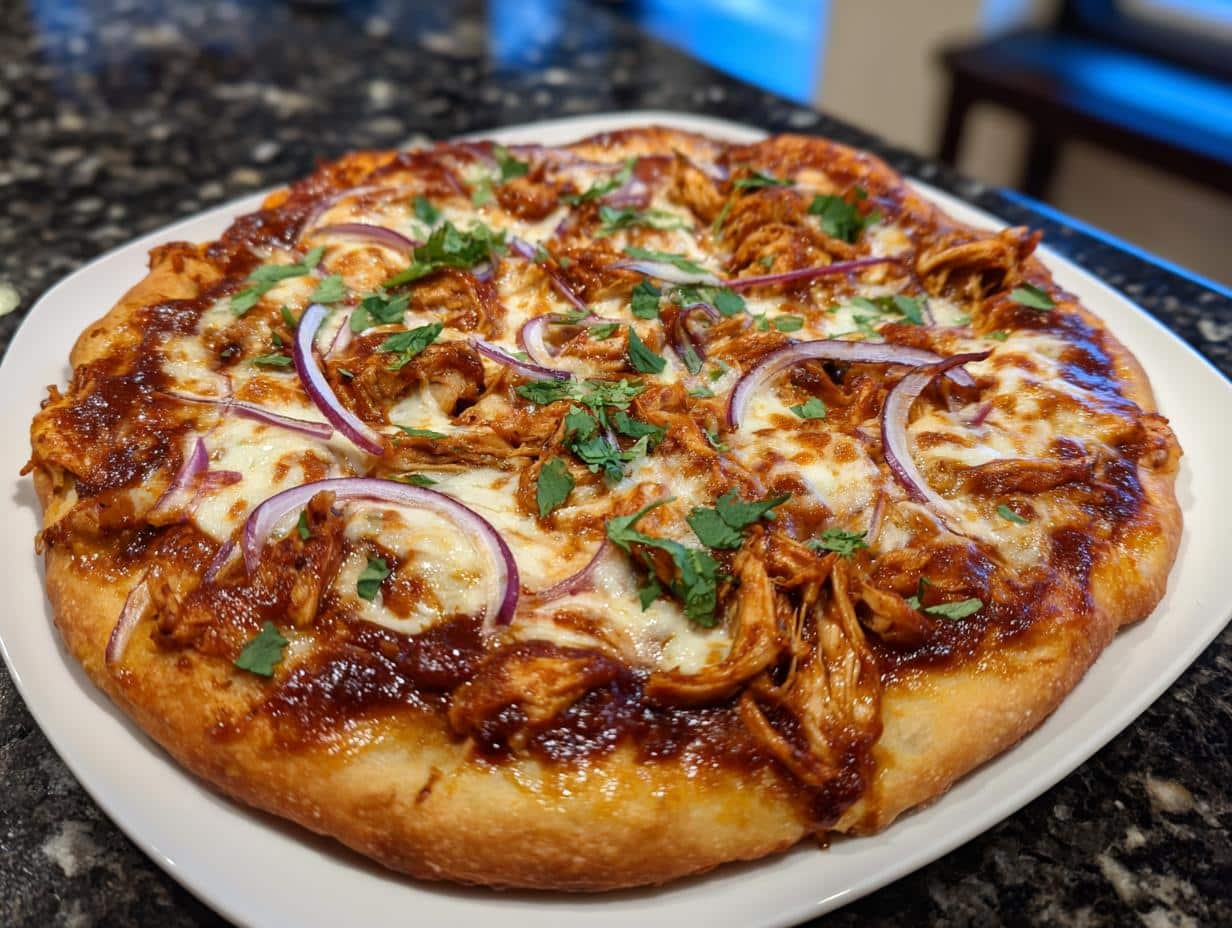 BBQ chicken pizza - detail 2