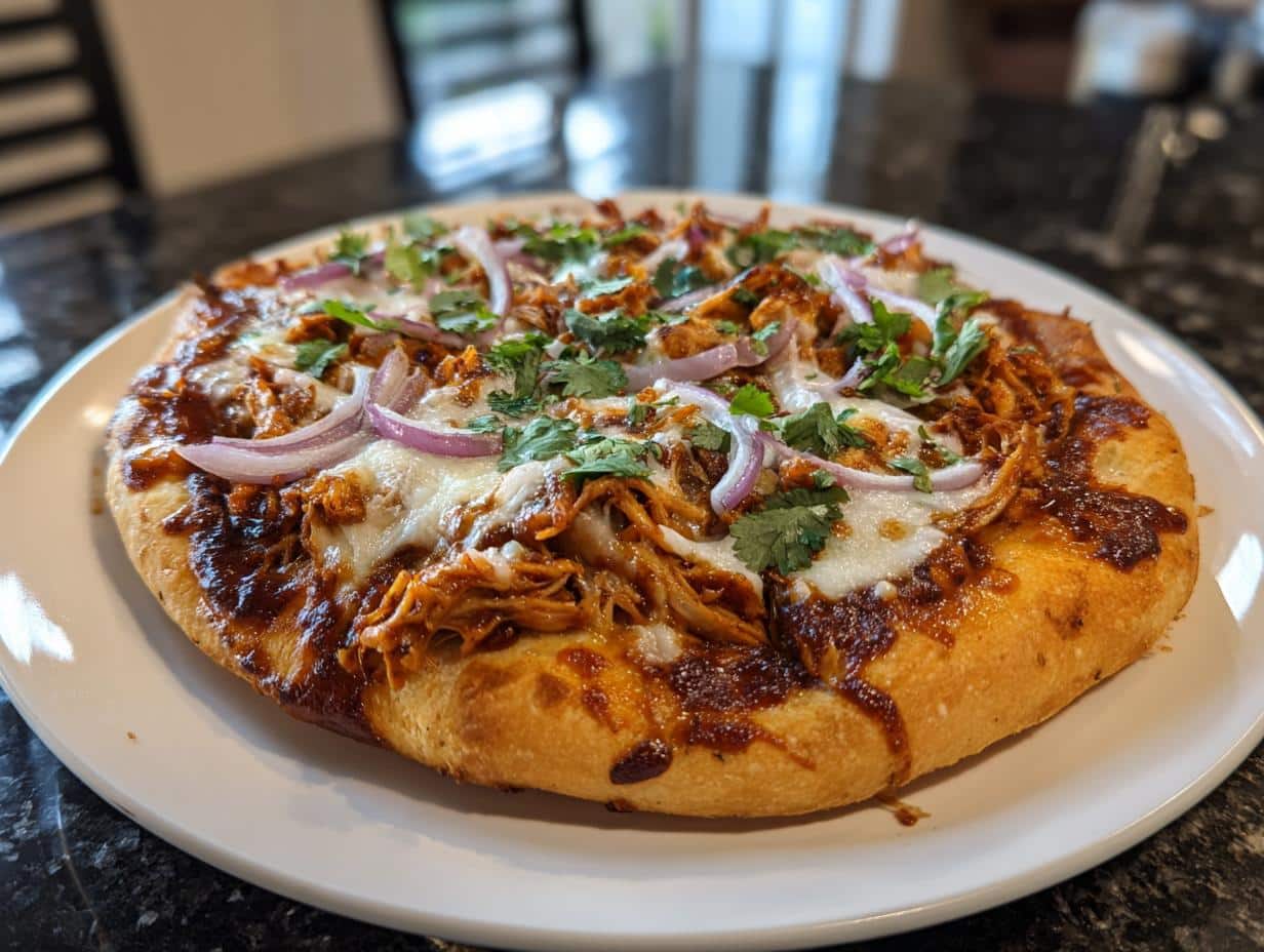 BBQ chicken pizza