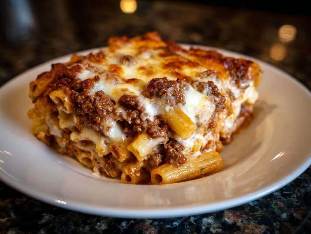 Baked ziti with beef
