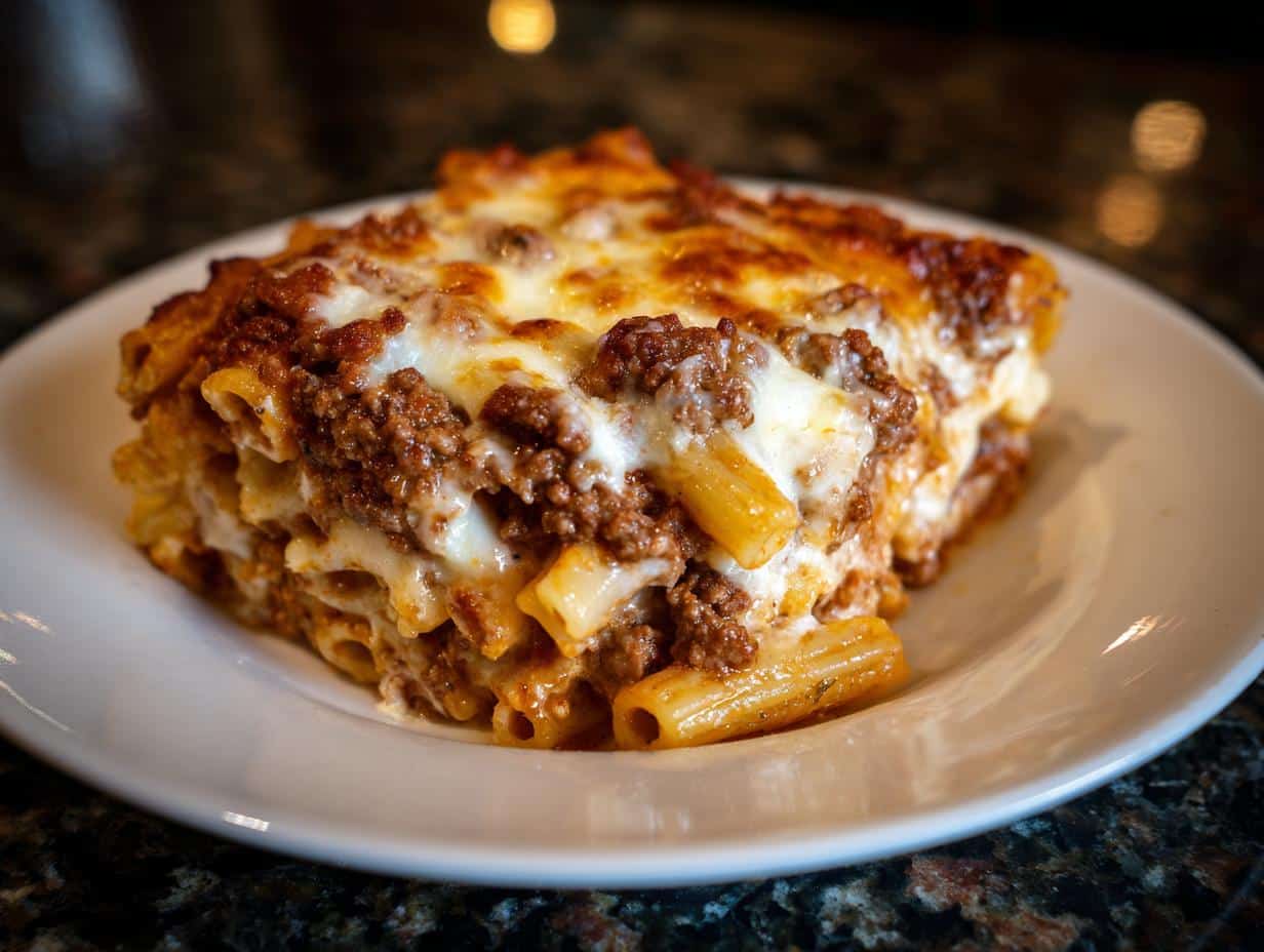Baked ziti with beef