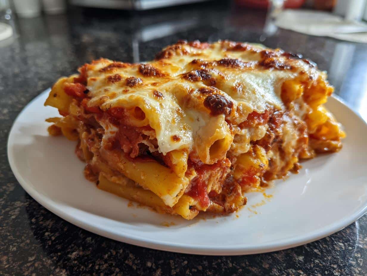 Baked ziti with ricotta