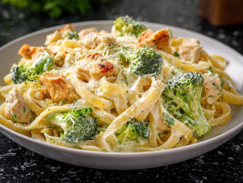 Broccoli chicken Alfredo