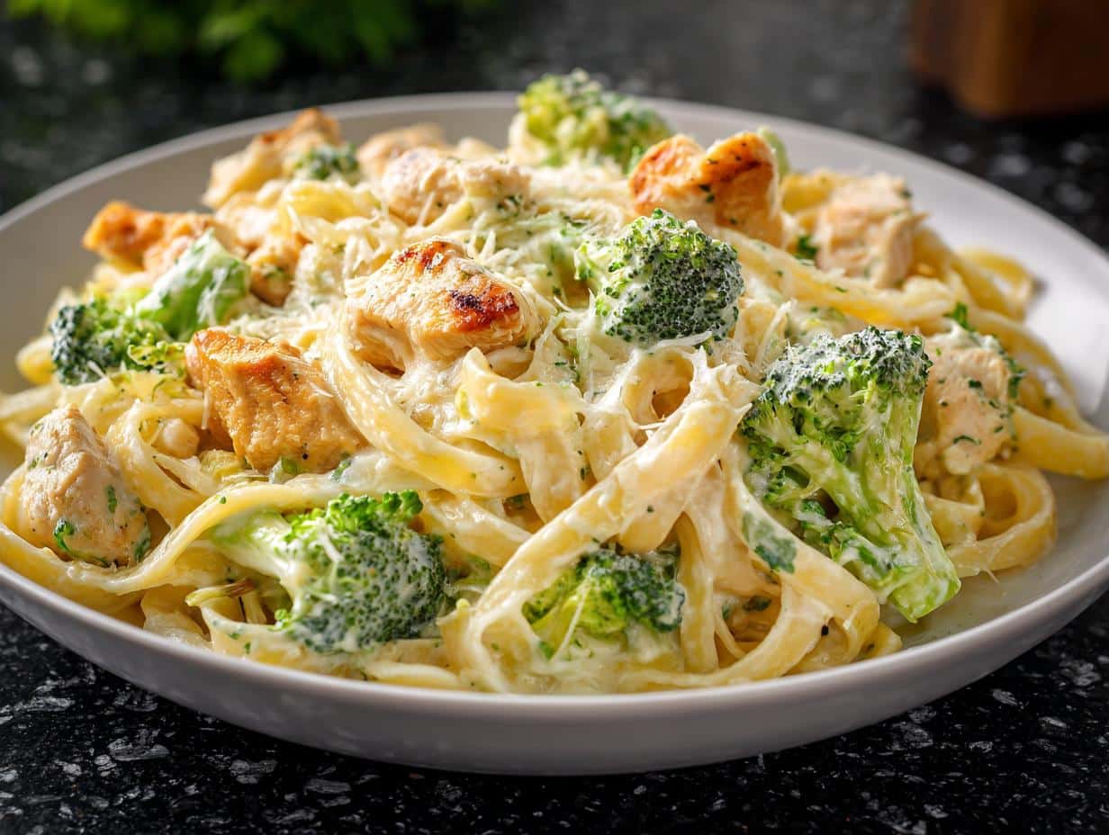Broccoli chicken Alfredo