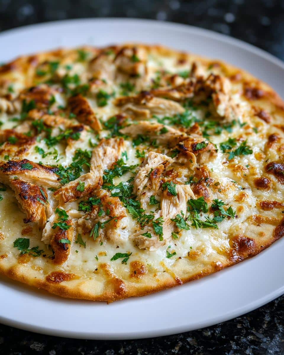 Chicken Alfredo flatbread - detail 1
