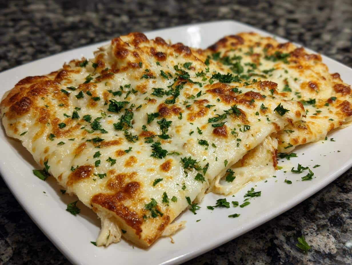 Chicken Alfredo flatbread - detail 3