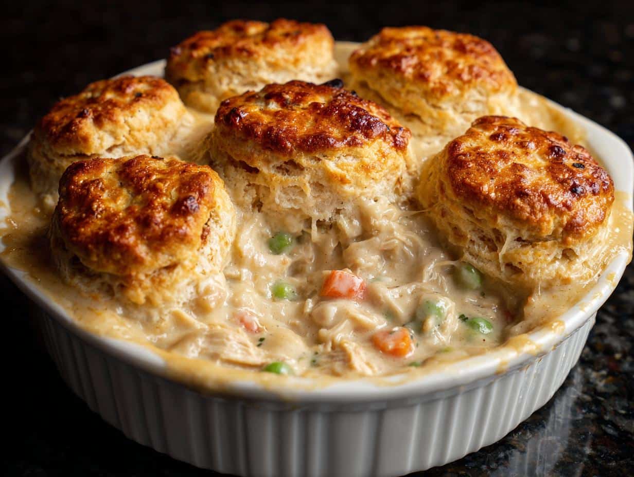 Chicken Pot Pie with Biscuits